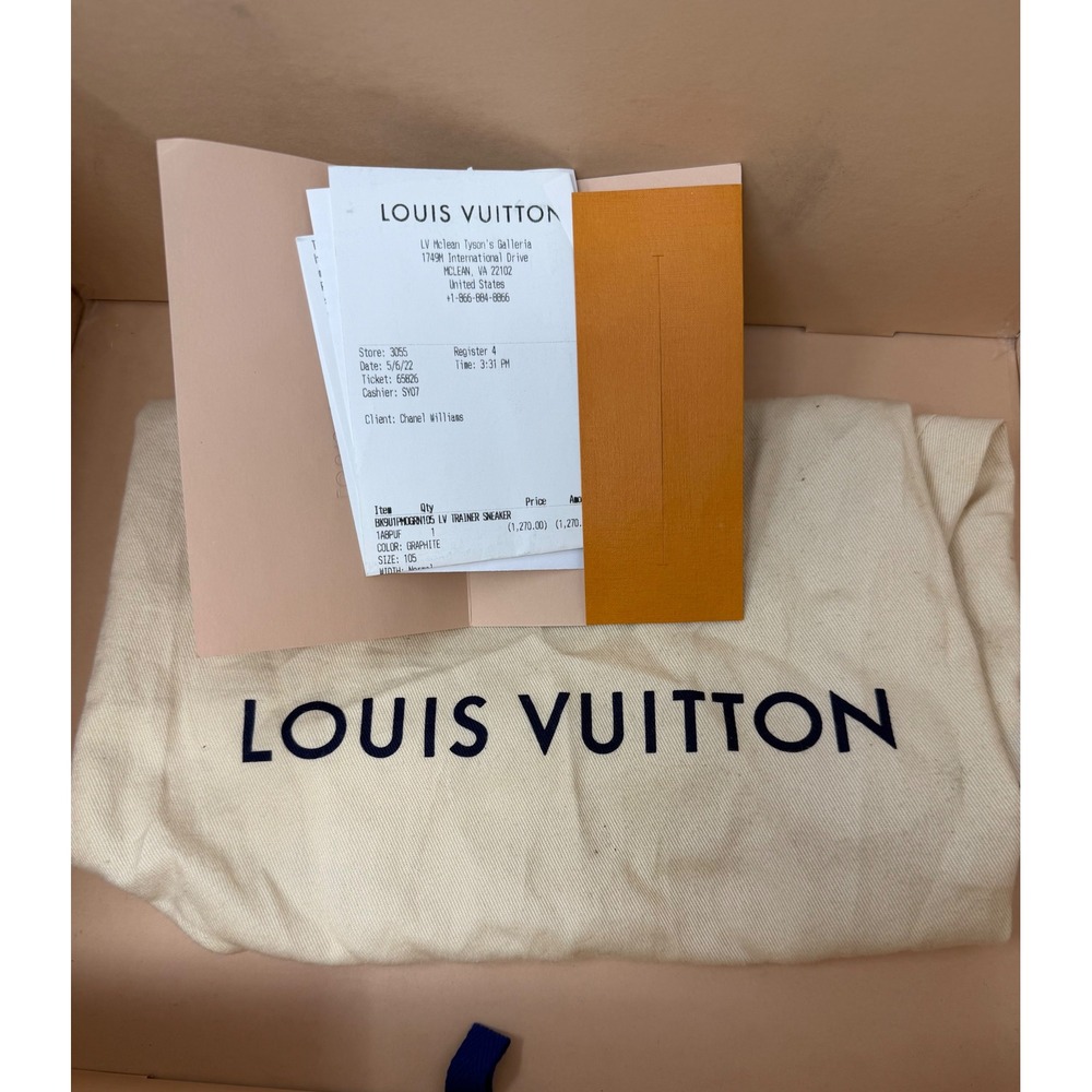 Louis Vuitton Trainer Sneaker Black Monogram Size 9 US 8 LV - Picture 9 of 10